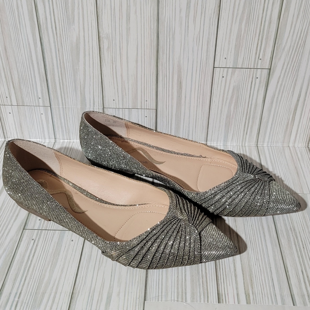 NINA Kielyn Glitter Silver Grey Ballet Flats New Without Tags Women's Sz 8 M